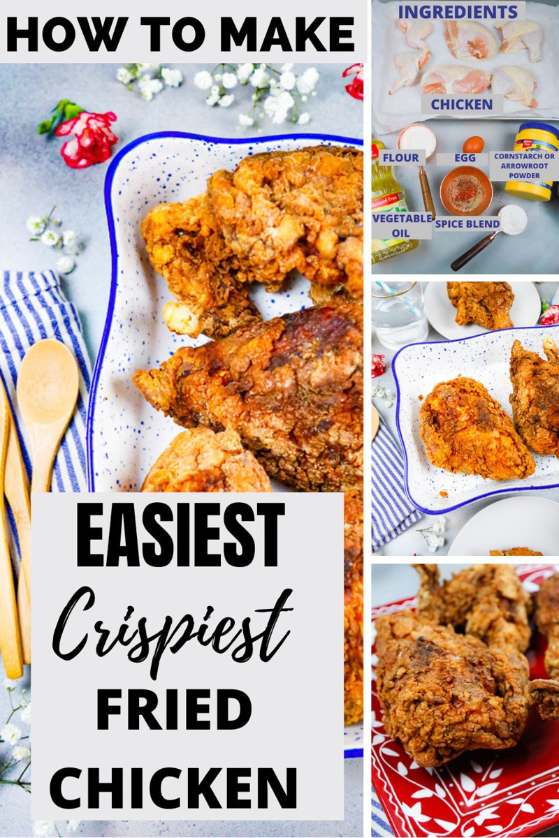 Process shots for easy fried chicken 