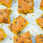 one bowl pumpkin blondies with chocolate chips