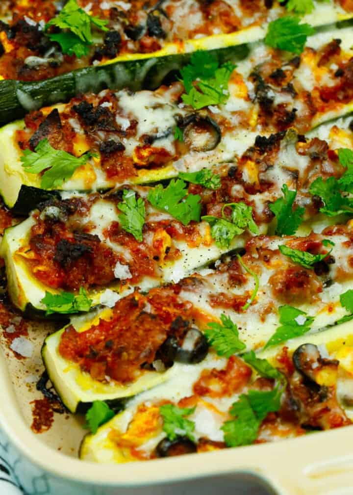 Zucchini Boats With Ground Turkey - Fitty Foodlicious