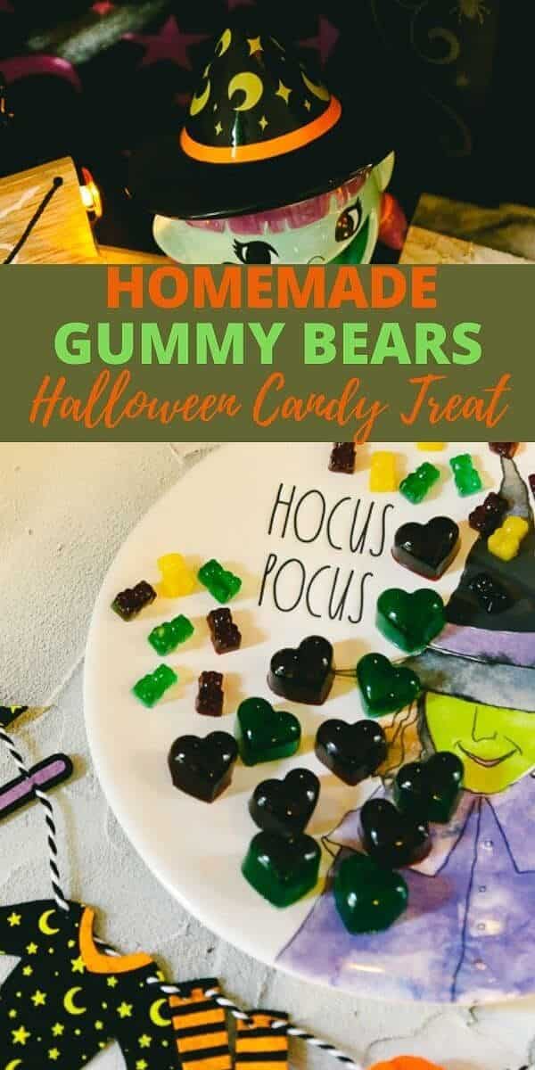 Homemade Gummy Bears, Halloween Candy Treat, Homemade Candy, Halloween, candy, healthy dessert, beef gelatin, vital proteins, juice, gummy treats, treats
