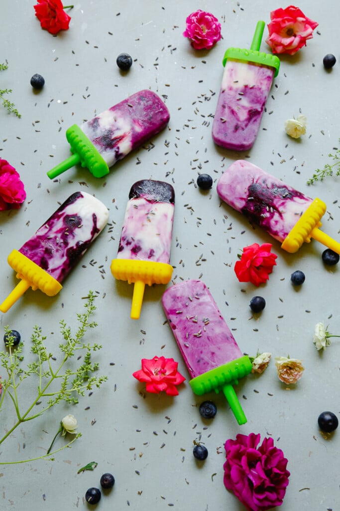 Blueberry Lavender Popsicles (Dairy Free)