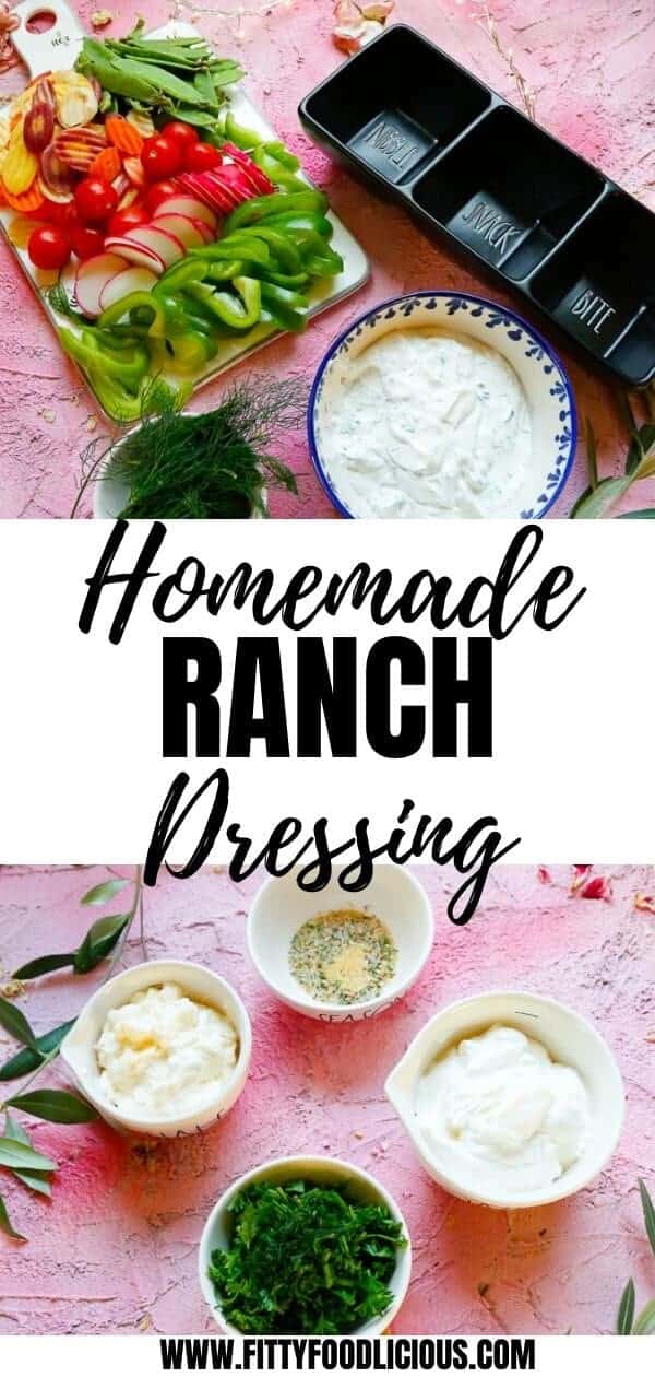 Homemade Ranch Dressing, Ranch Dressing, Ranch, Dip, Chips and Dip, Easy ranch dressing, fresh herbs