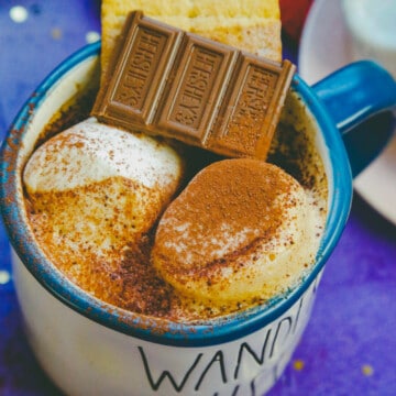 marshmallows, chocolate, graham crackers coffee