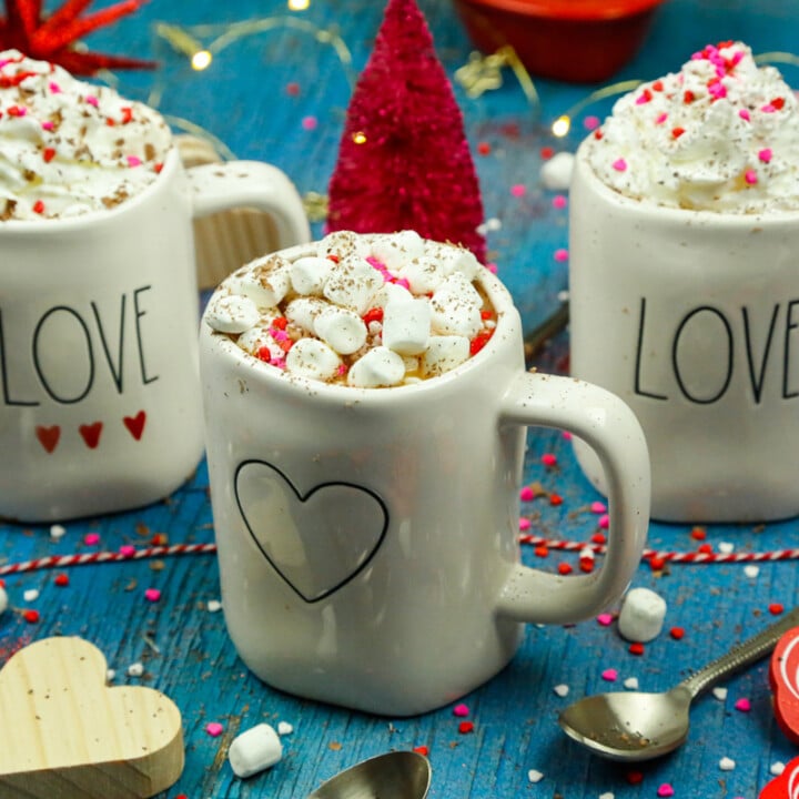 delicious, creamy hot chocolate with homemade whipped cream