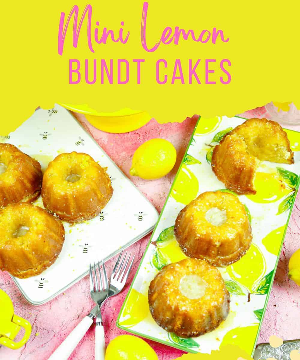 Pinterest image for mini lemon bundt cakes