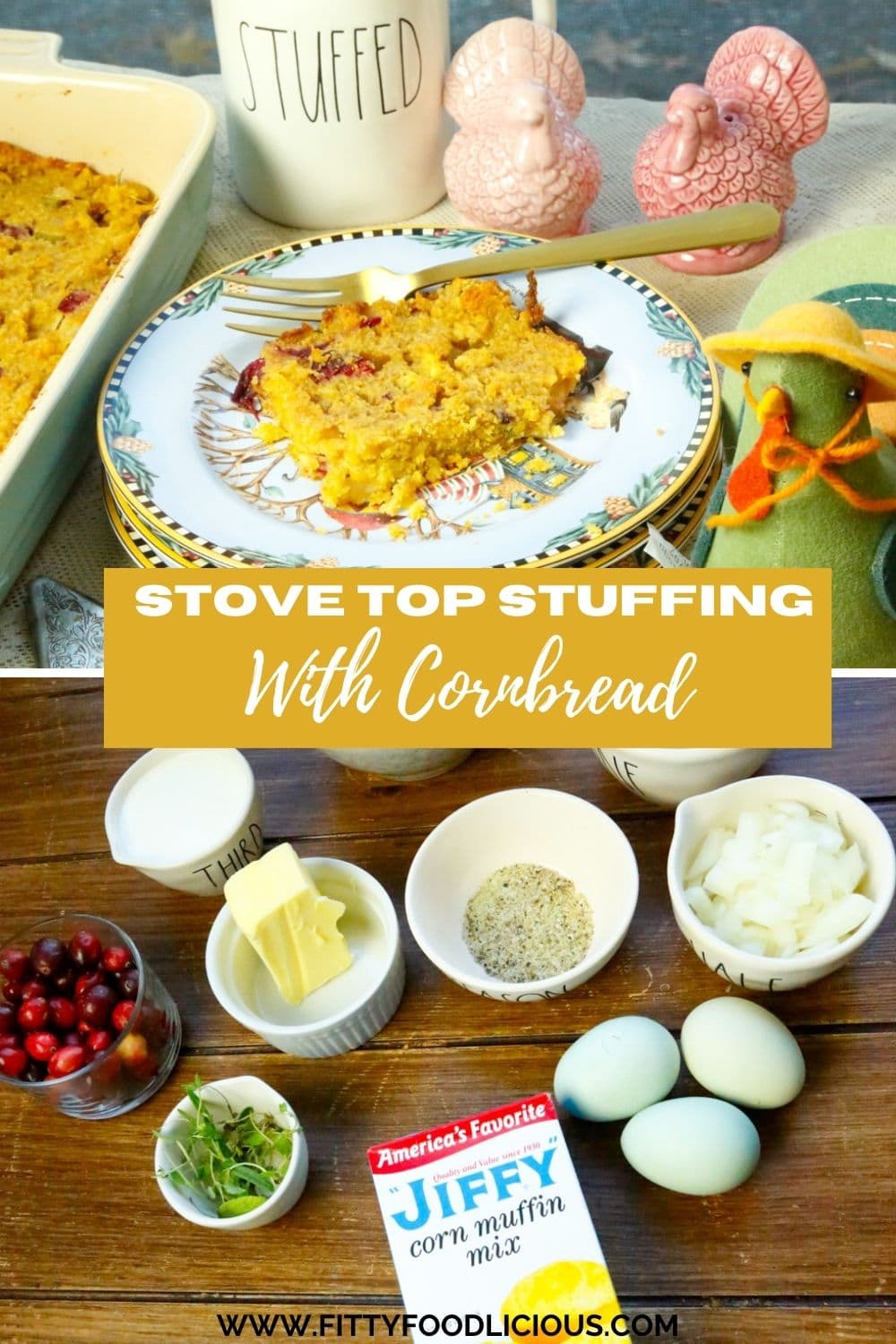 Pinterest Image for Stove Top Stuffing with Cornbread