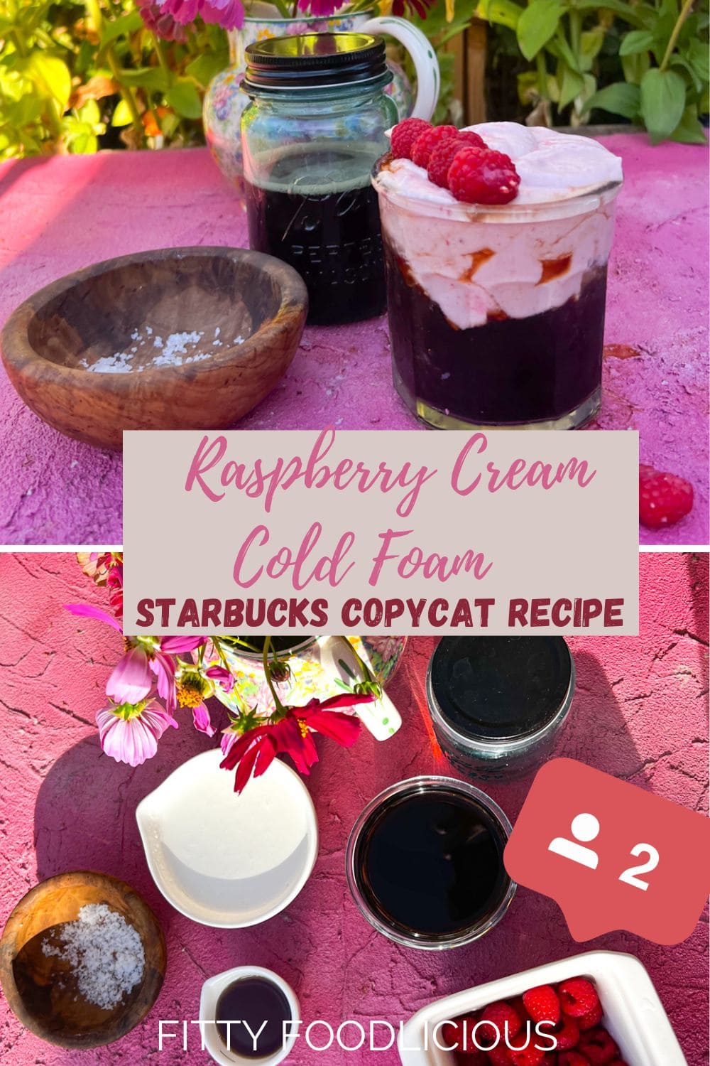 Pinterest image for Raspberry Cold Foam