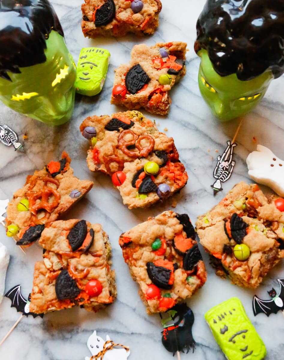 Monster cookie bars easy Halloween recipe 