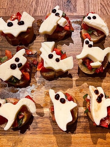 Boo-Schetta Ghosts Caprese Easy Bruschetta Recipe