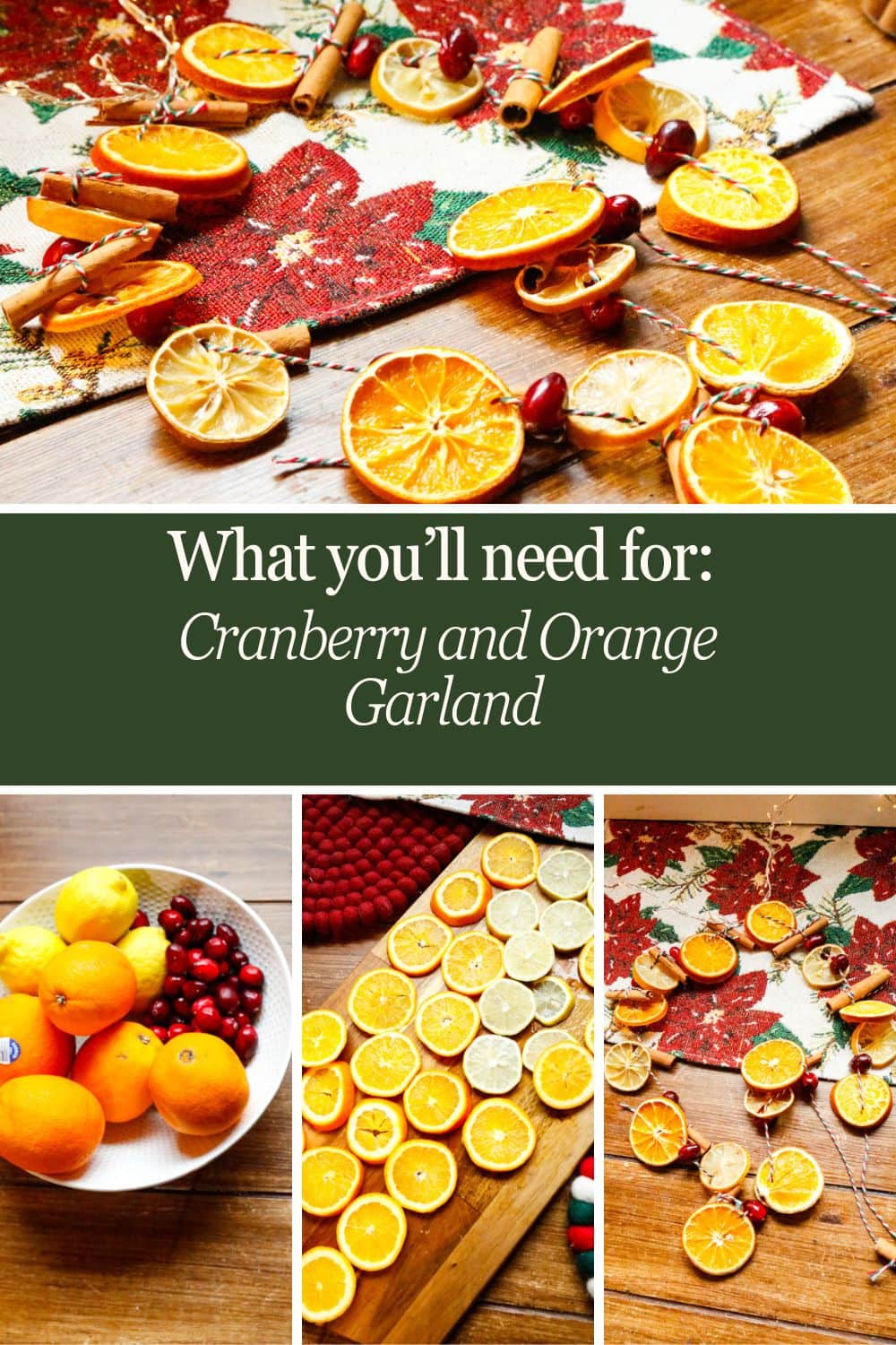 dried cranberry garland
dried orange garland
