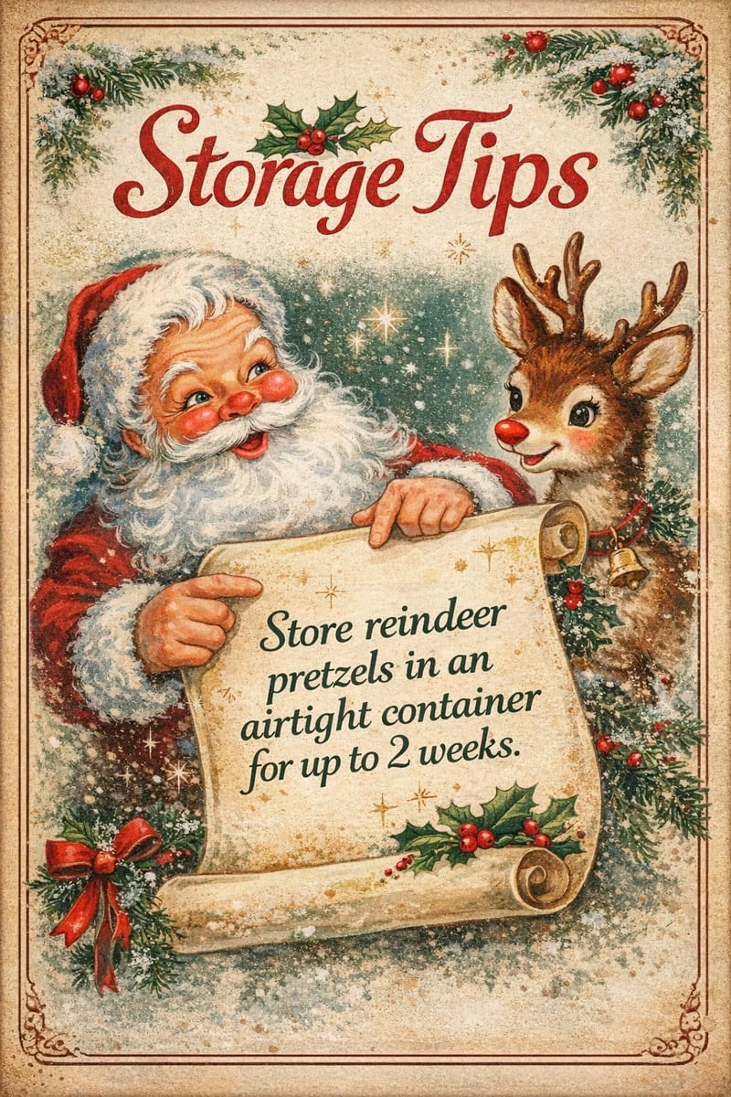 room temperature
airtight container
parchment paper
rolo pretzel reindeer