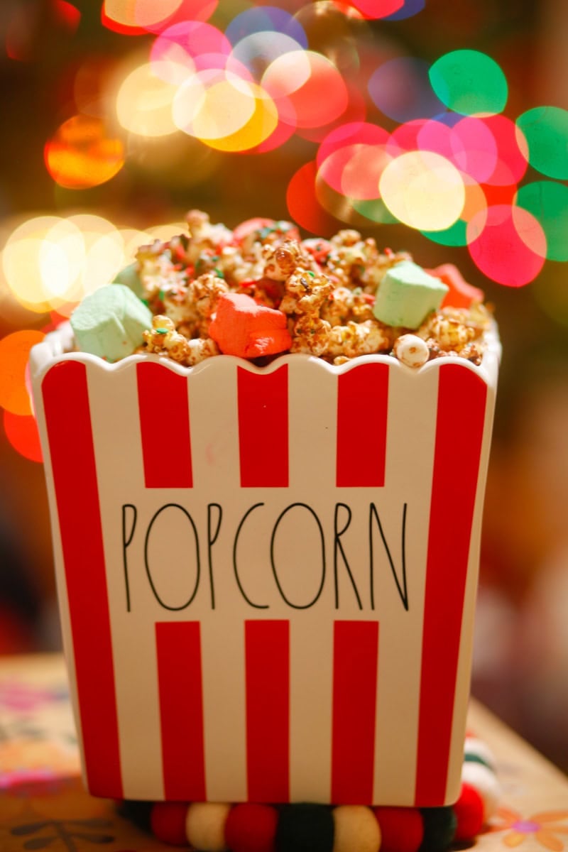 Enjoy this delicious Christmas Crunch snack under the Christmas Tree while watching a Christmas movie!