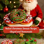Pinterest Image forBaked Christmas Donuts Recipe Glazed and Homemade