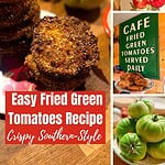 Make this easy fried green tomatoes recipe with firm, unripe garden tomatoes, buttermilk, cornmeal, and breadcrumbs