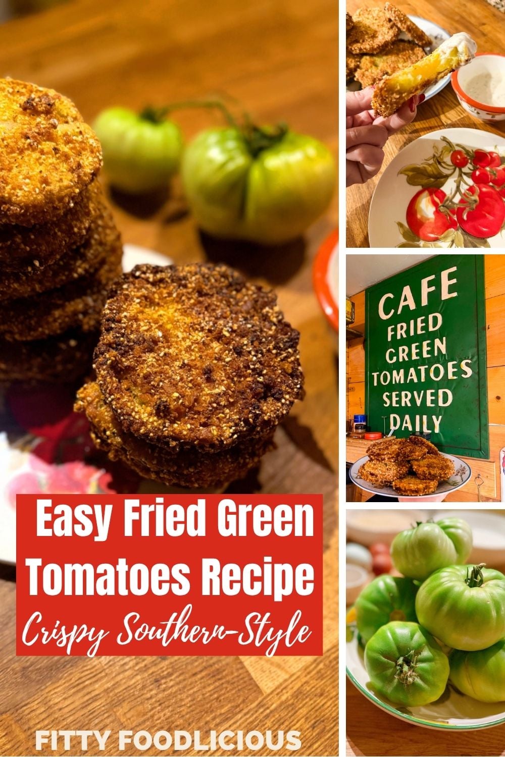 Make this easy fried green tomatoes recipe with firm, unripe garden tomatoes, buttermilk, cornmeal, and breadcrumbs